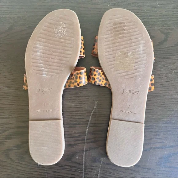 J. CREW Tortoise Shell Beachside Slide Sandals Sz 7 NWOT - Picture 4 of 6